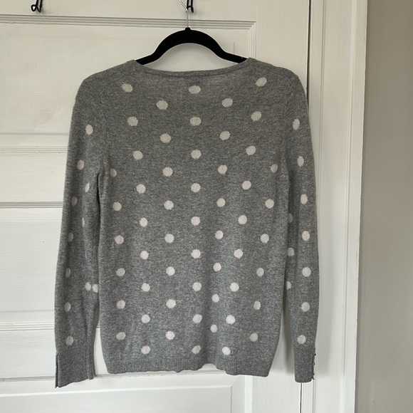 Talbots Grey Polka Dot Cashmere Sweater - Picture 4 of 6